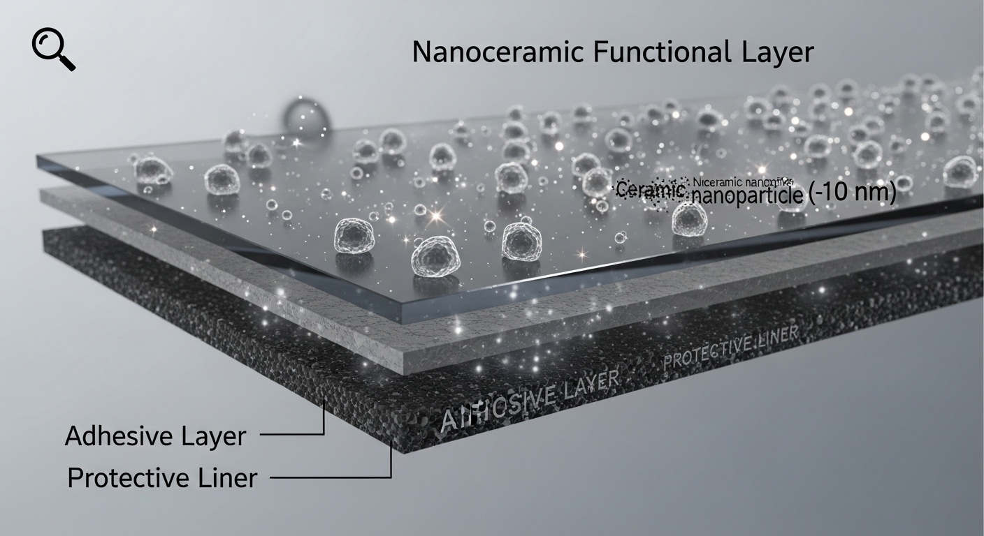 Nanocerámica en Películas para Vidrios 12 Capas funcionales de película nanocerámica en recubrimientos y pantallas