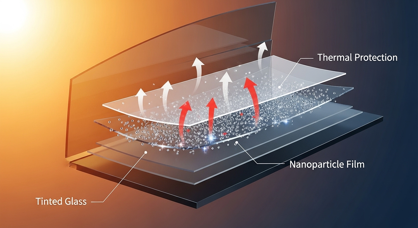 Nanocerámica en Películas para Vidrios 9 Protección térmica con película nanocerámica en vidrio residencial y automotriz