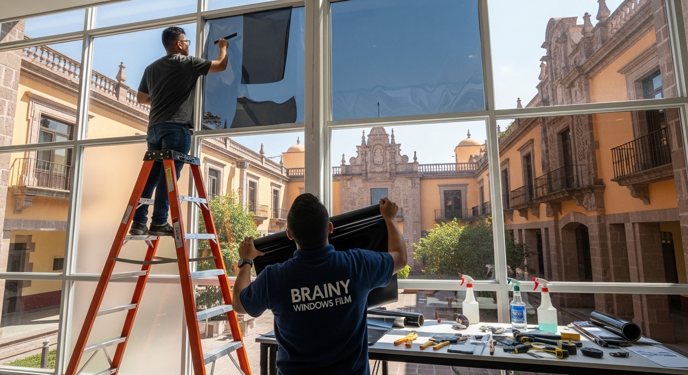 Pelicula decorativa 3M 27 Película térmica 3M instalada en ventanas