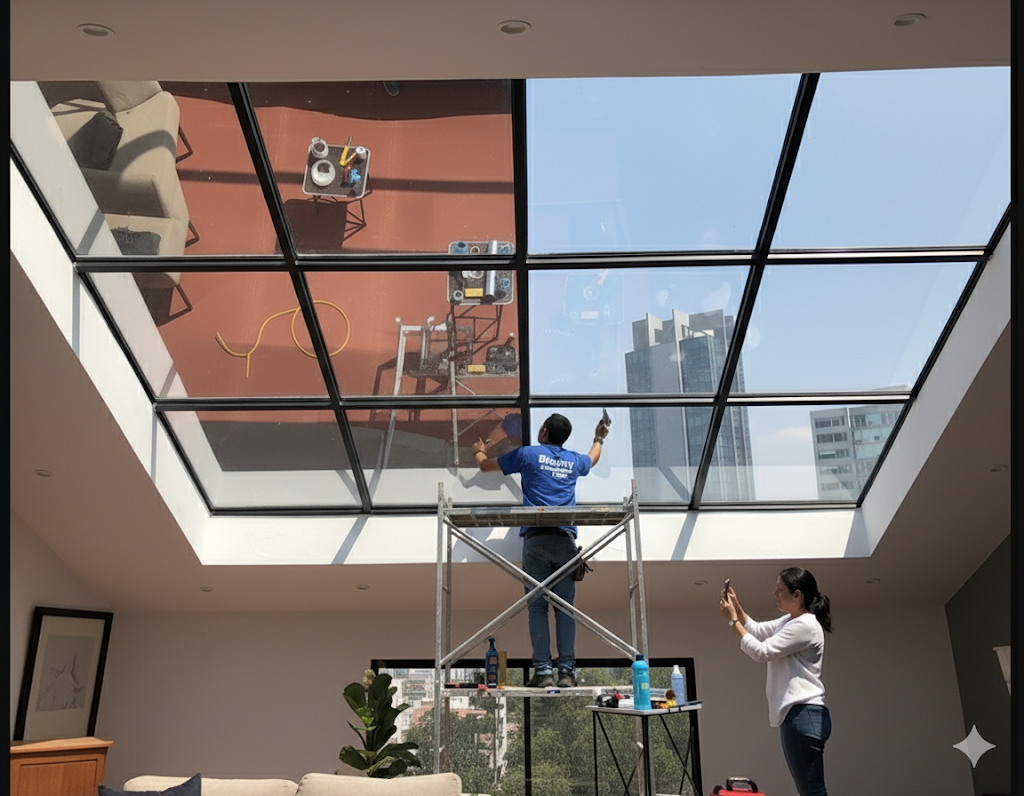 Proyectos 20 Domo con película de control solar que reduce la entrada de calor.
