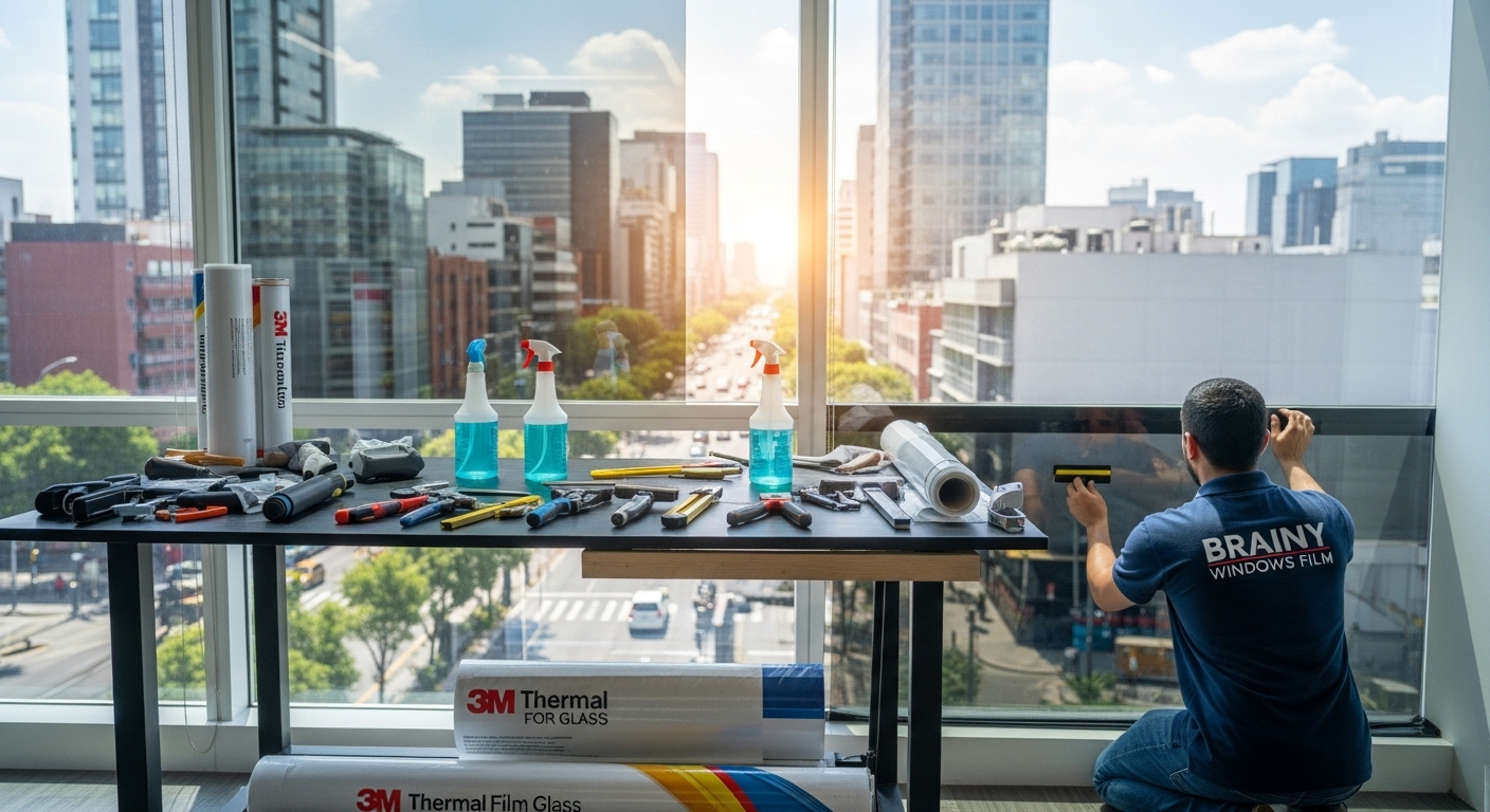 Pelicula decorativa 3M 61 Película solar para ventanas 3M en oficinas