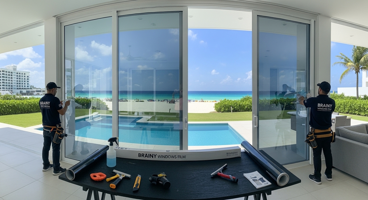 Ventana con polarizado anti calor que refleja la luz solar.