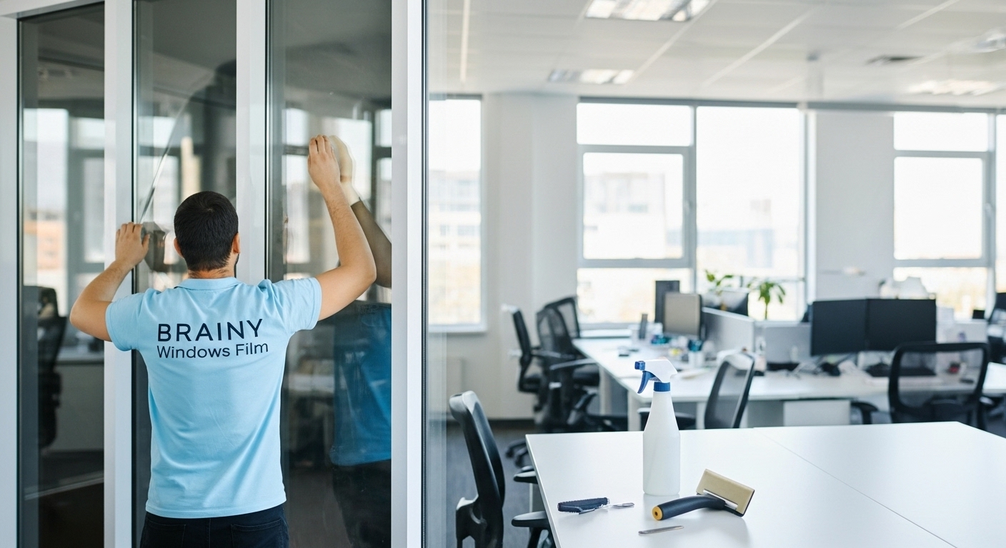 Ventana con película nanocerámica mostrando una vista clara y rechazando el calor.