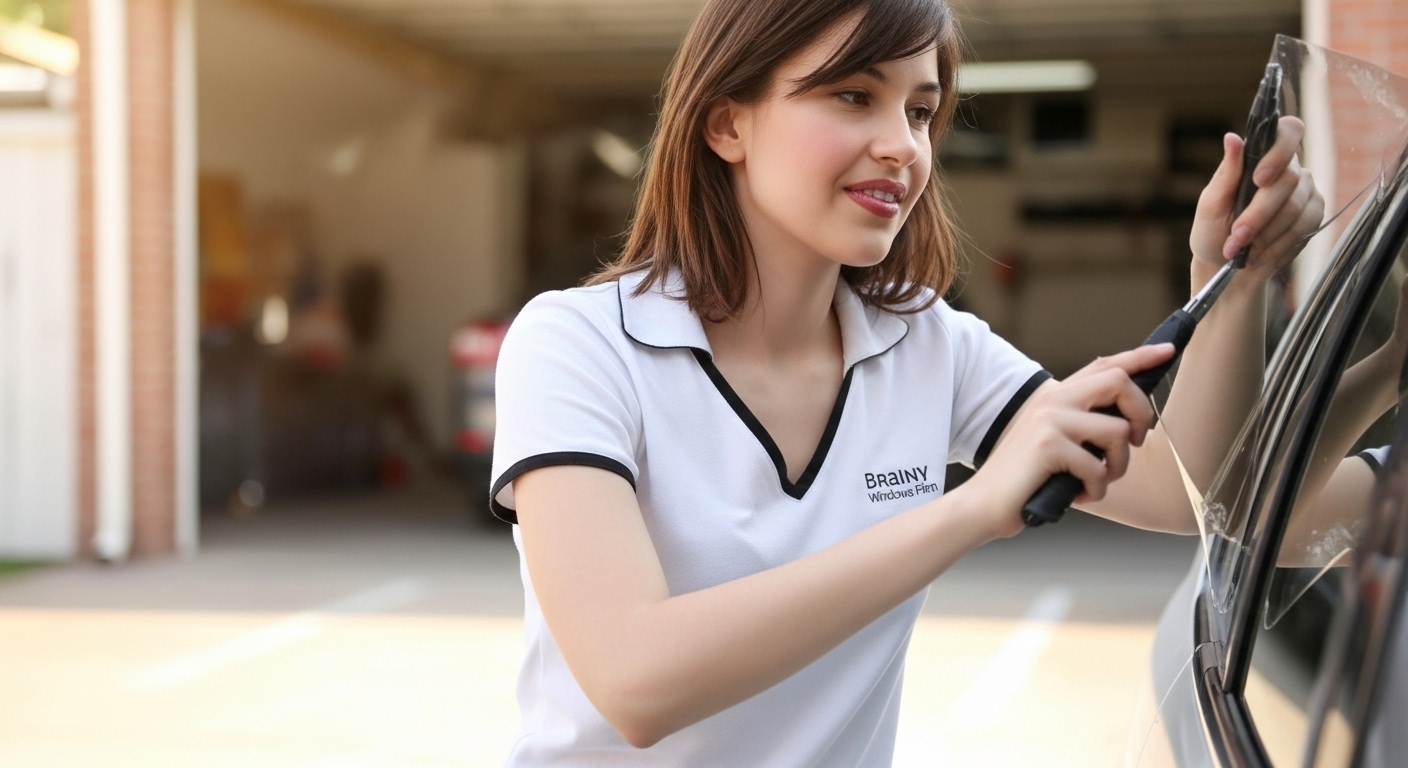Aplicación de pelicula de control solar Herralum en un gran ventanal residencial.