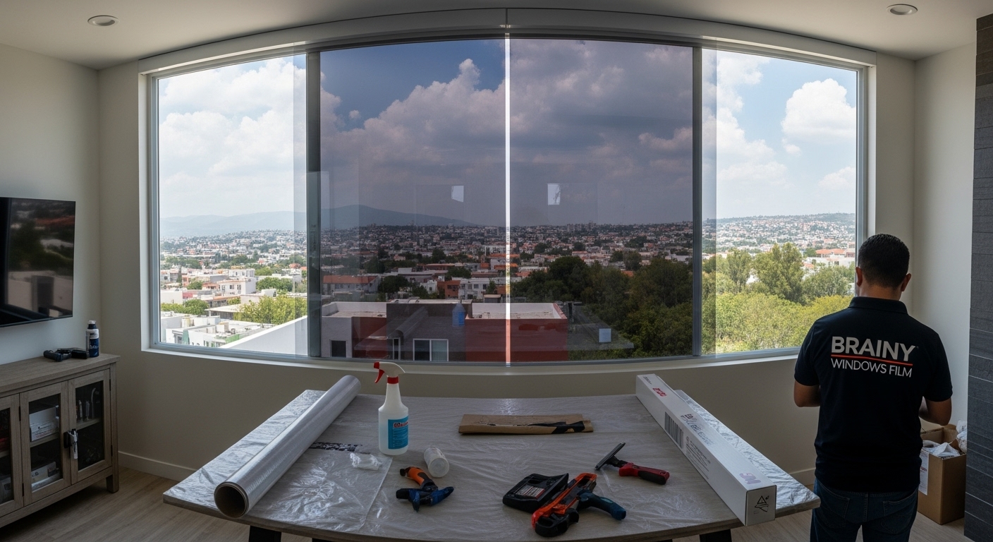Polarizado de ventanas de casa en Naucalpan para reducir el calor.