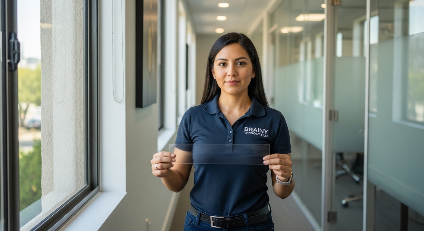 Oficina fresca y confortable gracias a la película de control solar para ventanas.