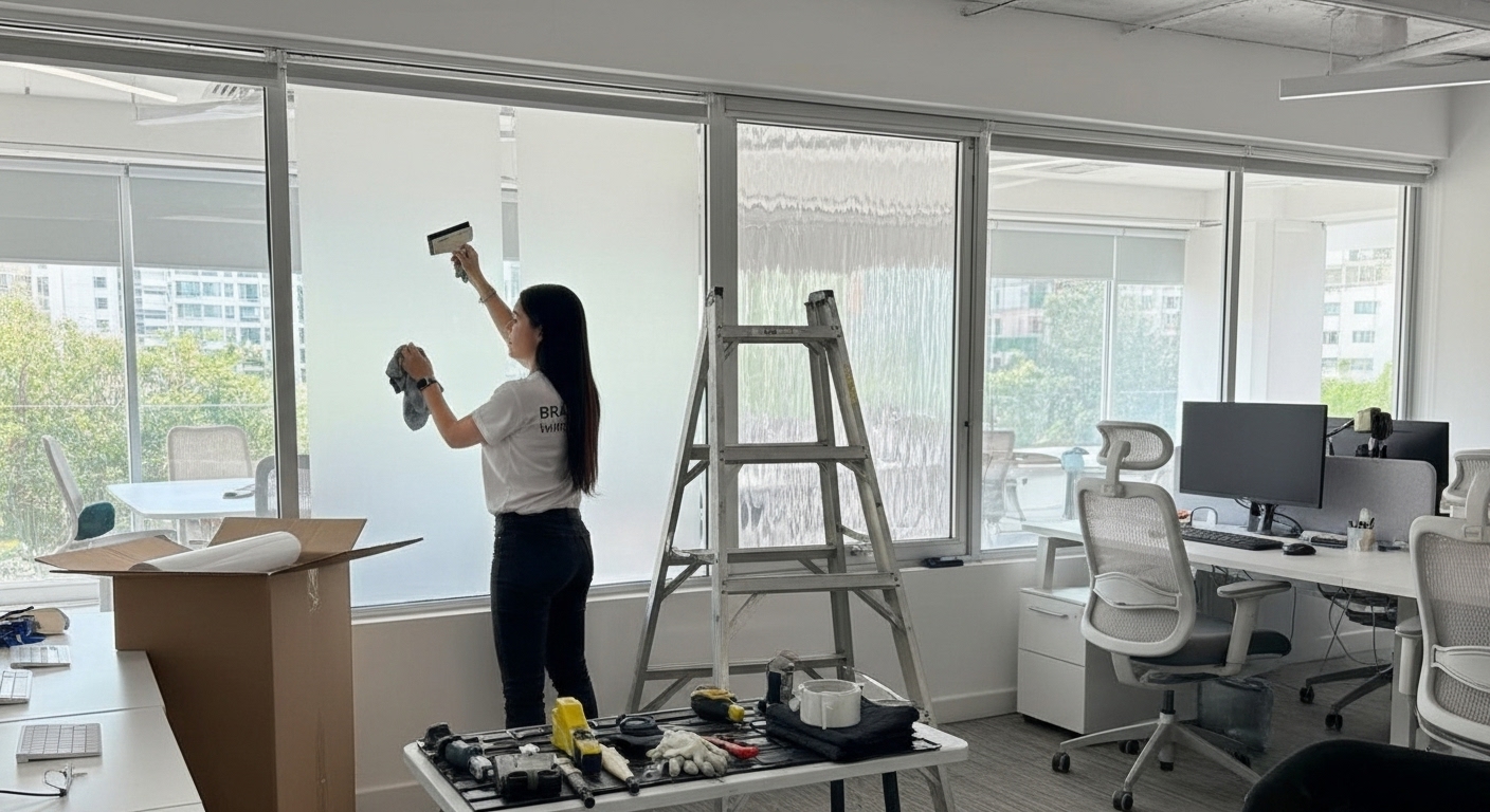 Ventana con película tipo espejo que ofrece total privacidad desde el exterior.