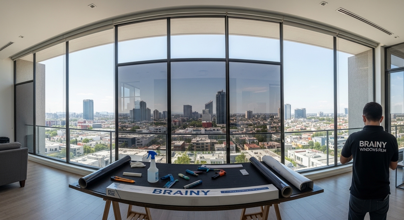 Casa en Naucalpan con ventanas protegidas por película de control solar.