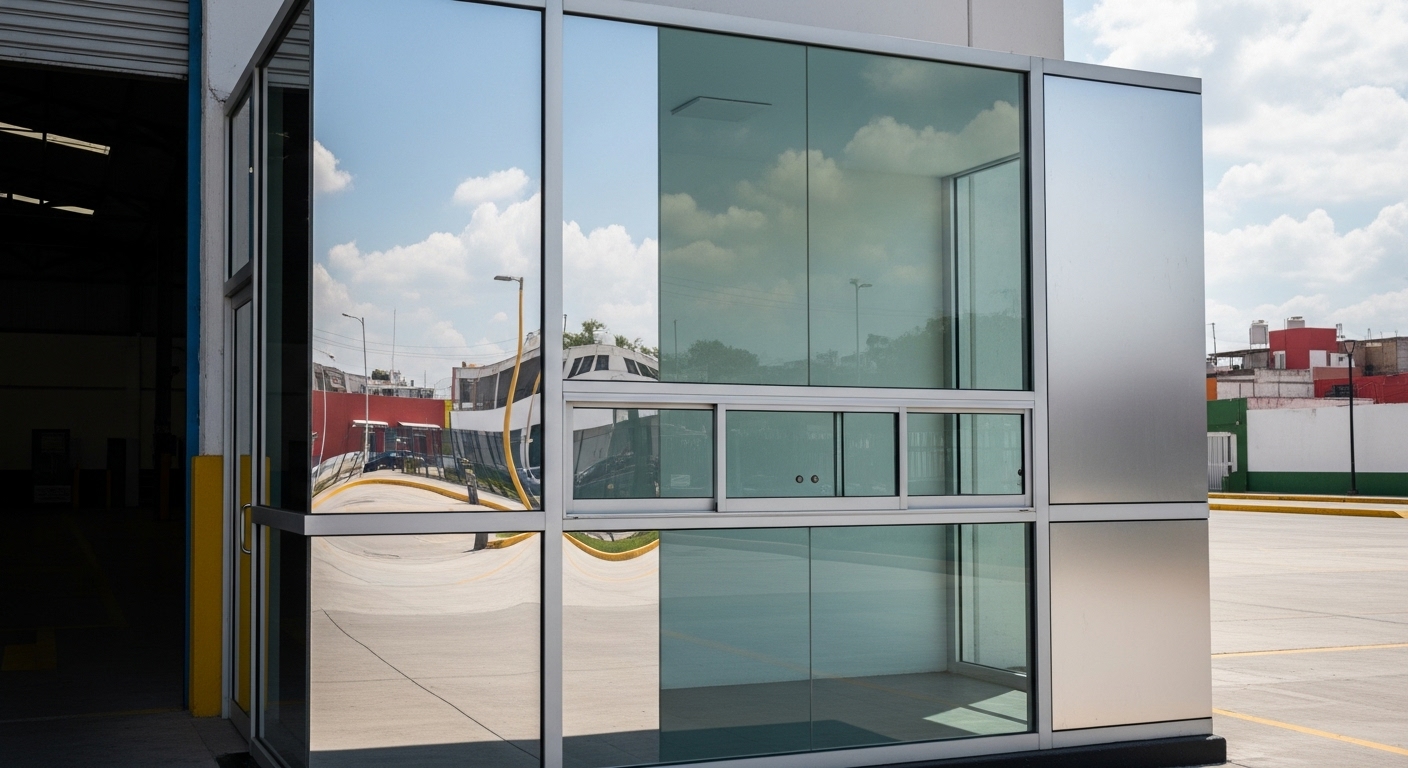 Instalación de película de control solar transparente en ventanales de sala